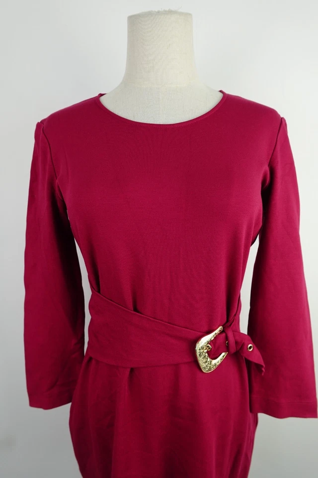 JUST CAVALLI VESTITO DONNA TG. 42 DRESS WOMAN ITALY CASUAL VINTAGE FIBBIA ORO - Imagen 2 de 4