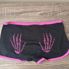 Pink By Victoria  s Secret Medium Black Halloween Seamless Boy Short Panties