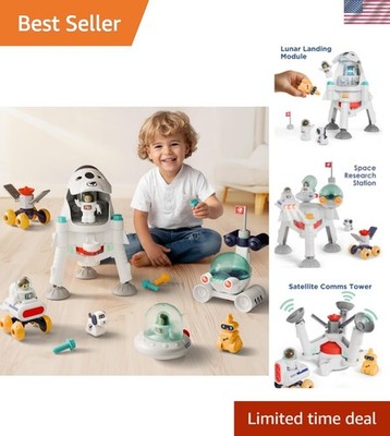Educational STEM Space Playset: Astronaut Rocket Shuttle & Robot Dog for Kids