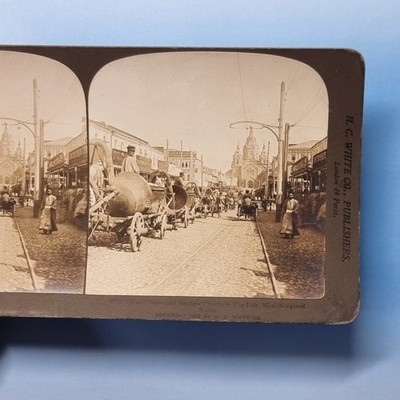 Nischni Nowgorod Stereoview 3D um 1900 Echtfoto Russland Eisenbahn Hl. & Neue Kirche