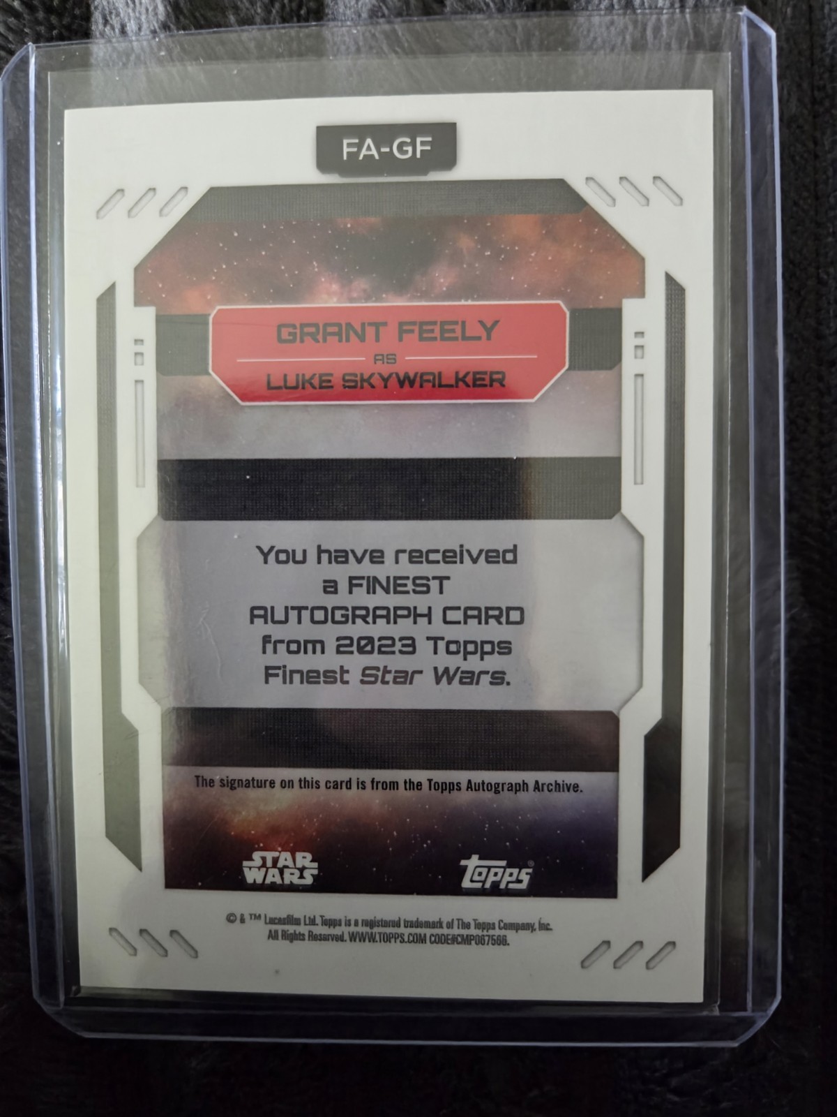 2023 Topps Star Wars Finest Luke Skywalker Auto /99 view 2