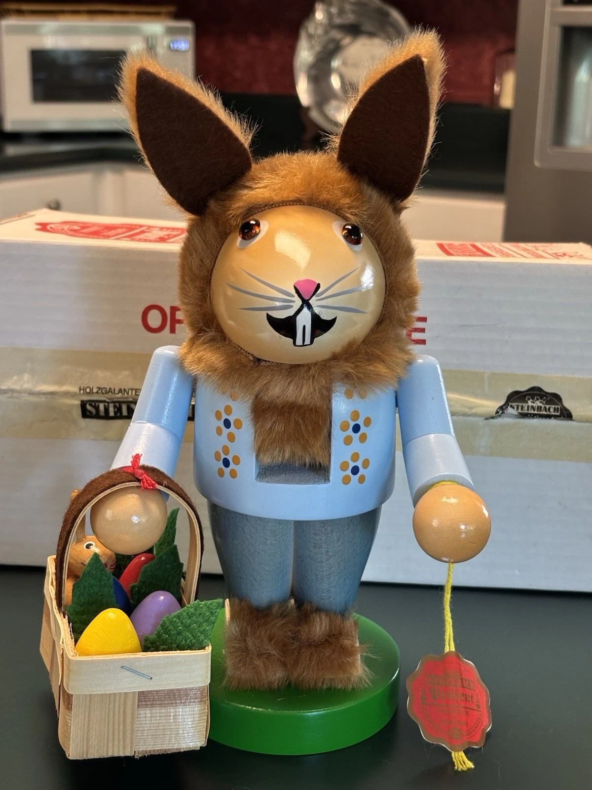 Steinbach Troll Bunny Fritz Nutcracker #S1549 Easter Bunny With Basket 11"