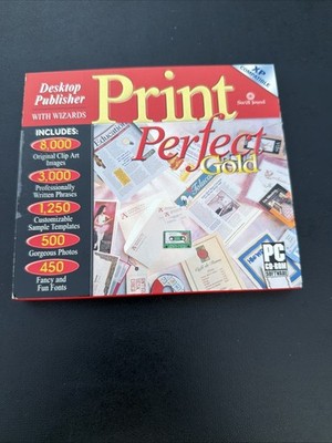 Print Perfect Gold PC CD ROM XP Compatible Brand New Sealed VTG CDRS662 Win 98