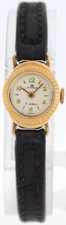 Vintage Bucherer Fluted Waffle Ladies Mechanical Wristwatch 1012 Gold Plated