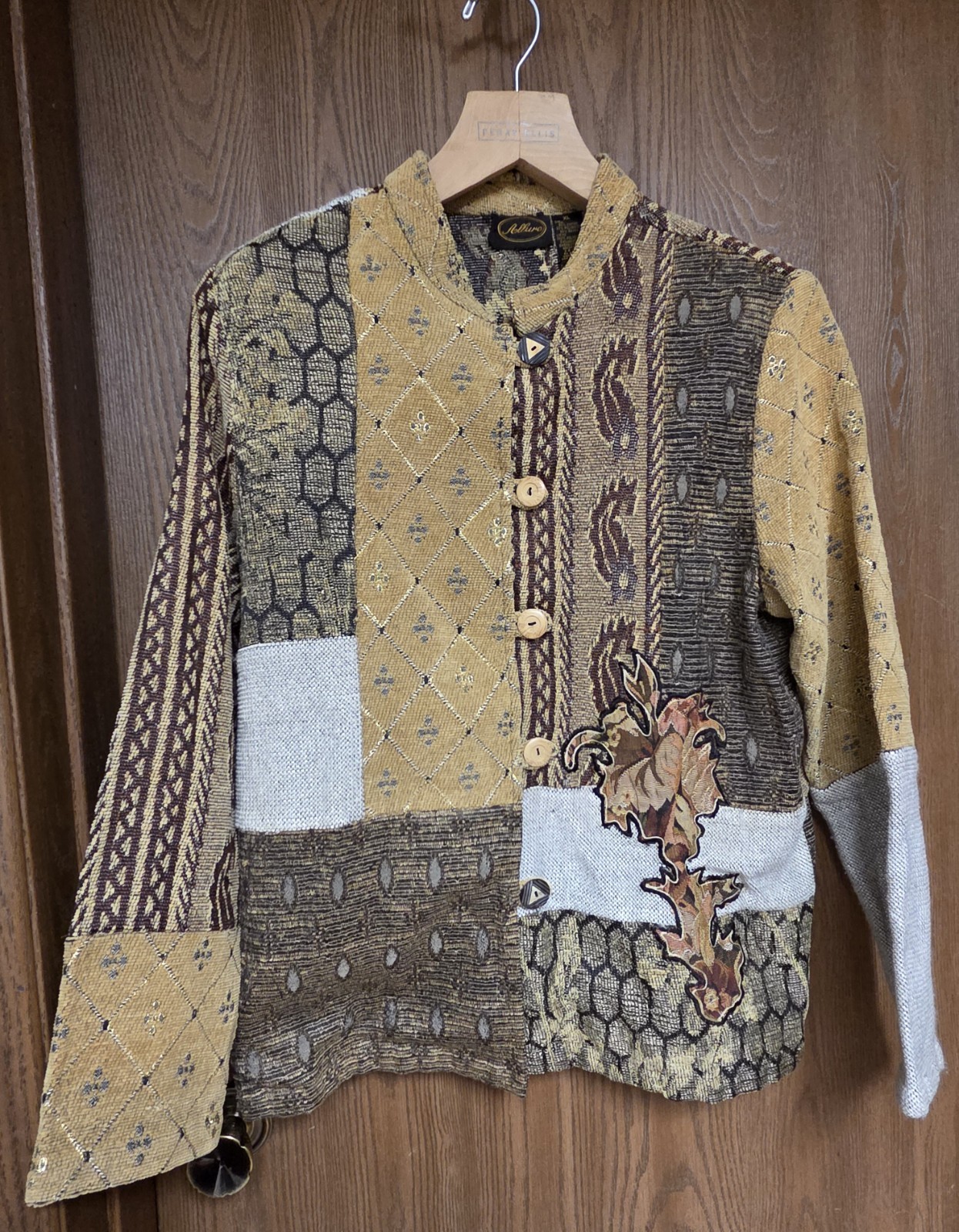 Vintage Allure Patchwork Embroidered Grandmacore … - image 1