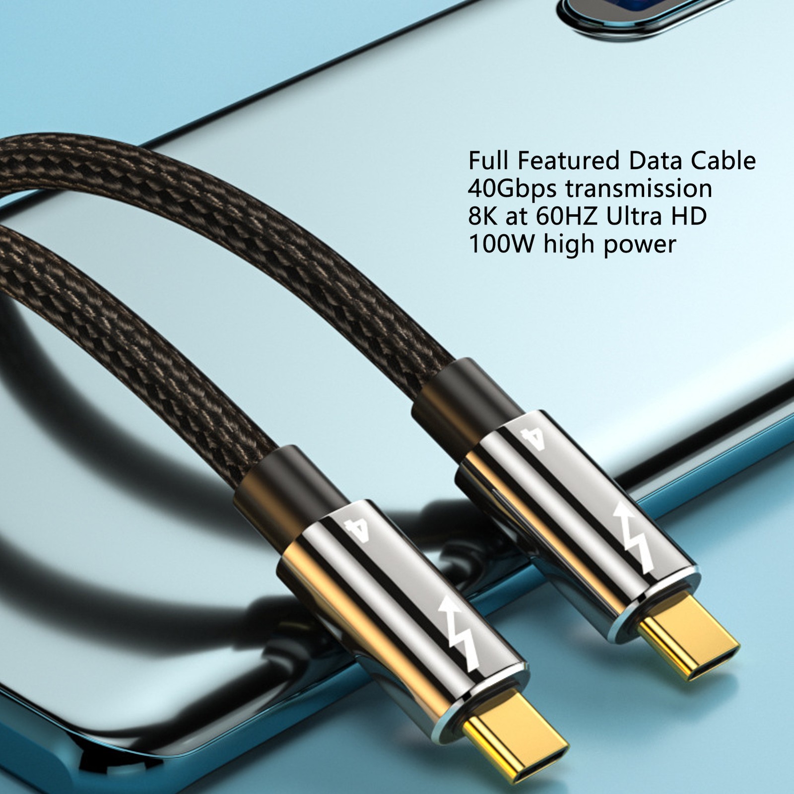 Hot USB 4.0 Cable 8K HD 40Gbps PD 100W Type C To Type C Fast Charging Cord For