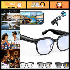 Smart Glasses with Camera, 8MP HD Photo & Video, AI Translation, Voice Q&A, Musi