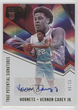 2020 Panini Recon True Potential Signatures Red 92/99 Vernon Carey Jr Auto 0c6