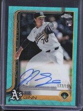 2025 Topps Chrome JT Ginn Rookie Aqua Wave Refractor Auto /199 A's