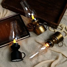 Vintage LED Kerosene Lamp – Halloween Flameless Candle Light Antique Decor