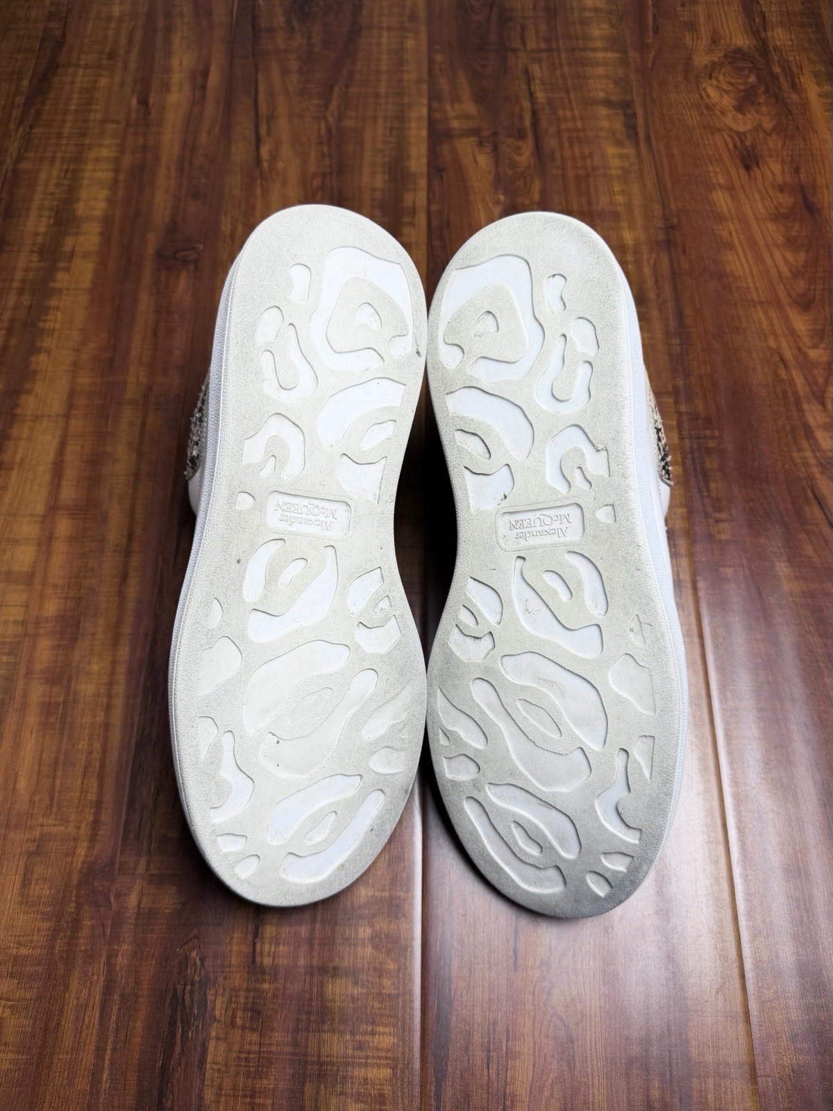 Alexander McQueen White Beige Python Snakeskin Me… - image 8