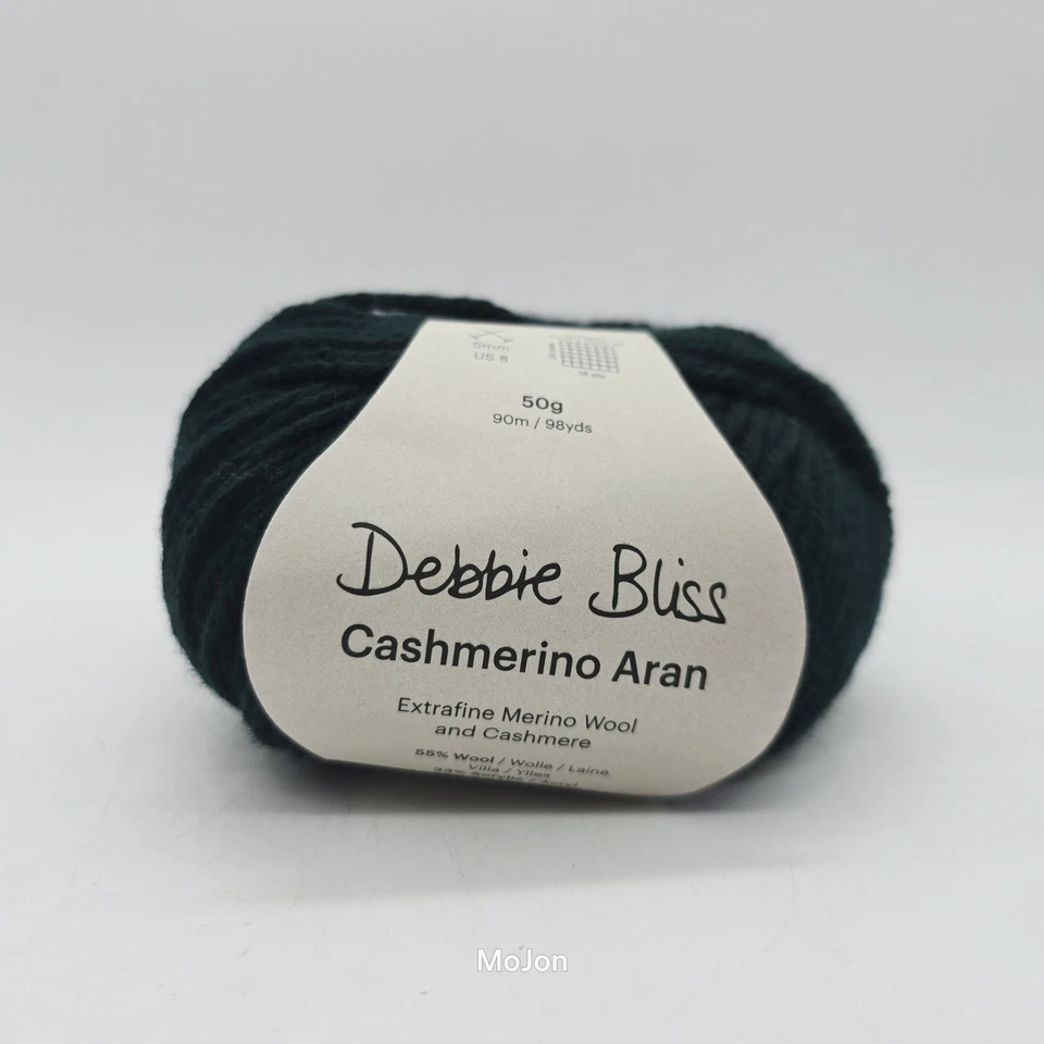 Lote de 5 Debbie Bliss Cashmerino Aran 300086 verde bosque 50 g cada una Foto 2 de 4