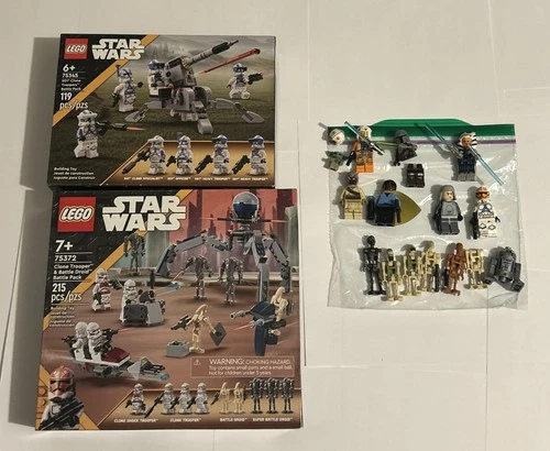 Lego Star Wars Lot - 2 Sealed Sets 75372 & 75345 and Mini-figures & Accessories