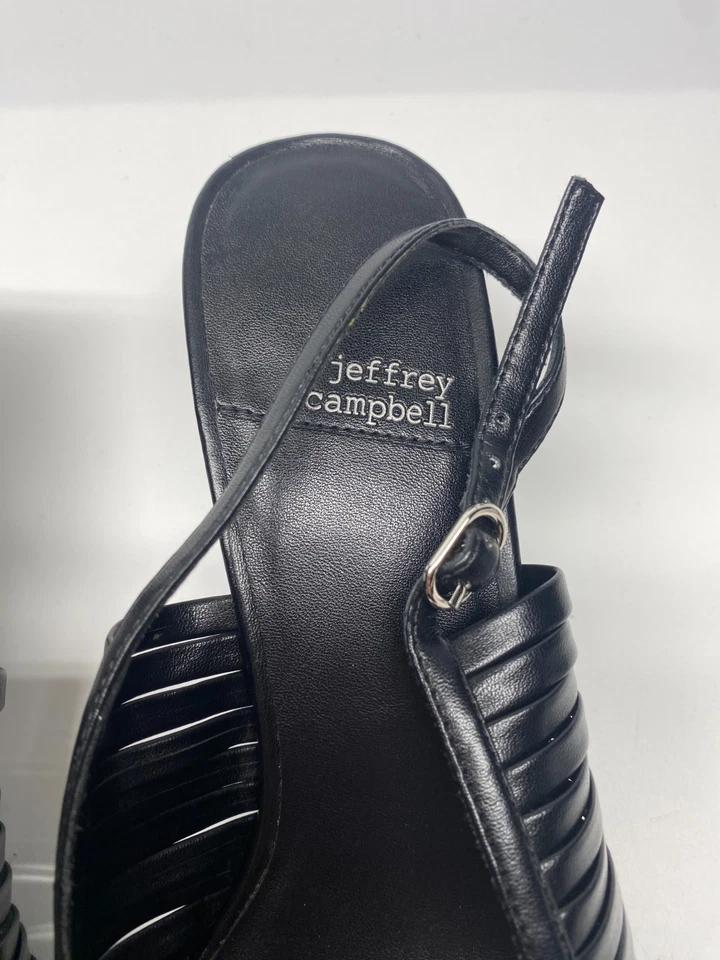 Zapatos de salón Jeffrey Campbell Stridze para mujer en cuero negro talla 8 Foto 3 de 4