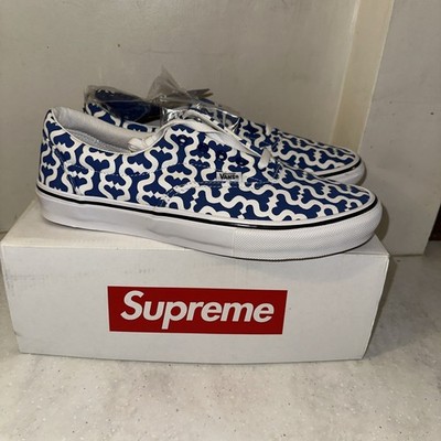 新品】23cm Supreme VANS ERA モノグラム Sロゴ エラ Supreme x Vans Era Monogram S Logo Royal Skate Shoes VN0A5KRV5YE