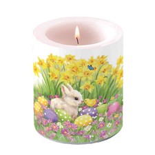 Ostern Kerze Ø 10cm Höhe 10 cm Hase Küken ...