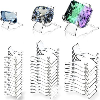 Lyellfe 30 Pieces Rock Display Stand, Mini Acrylic Easel Stand in Assorted 3 Siz