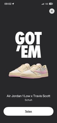 Nike Travis Scott Air Jordan 1 Low Größe EU 45 5 US13 UK 10