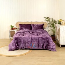 DecorAvenue Ultra-Luxe Solid Velvet Duvet Cover, Boho Bedding UO Comforter