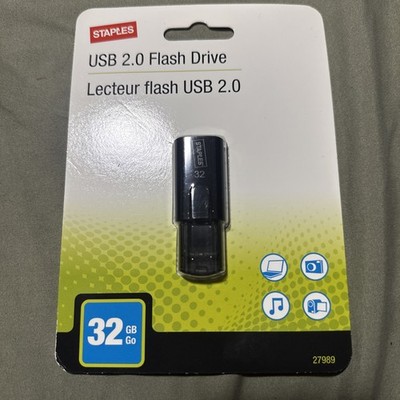 NEW Staples 16GB USB 2.0 Flash Drive Black Model 27988 Windows Mac Linux #002