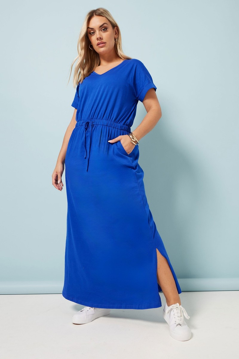 Yours Curve Women's Plus Size Tie Detail Maxi Dress UK
