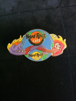 Hard Rock Cafe Logo pin collectors club 2001 Unification Guitars & Globe pin