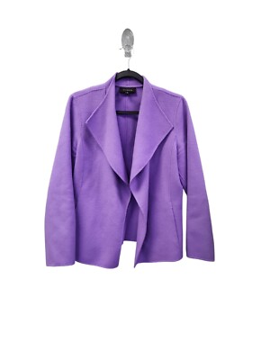 Talbots Women's M Purple Long Sleeve Wool Blend Open Front Jacket 3345 