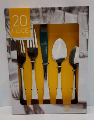 Eurohome 20 Piece NEW!!! Heavy Duty Smooth Stainless Steel Flatware  Set  ️