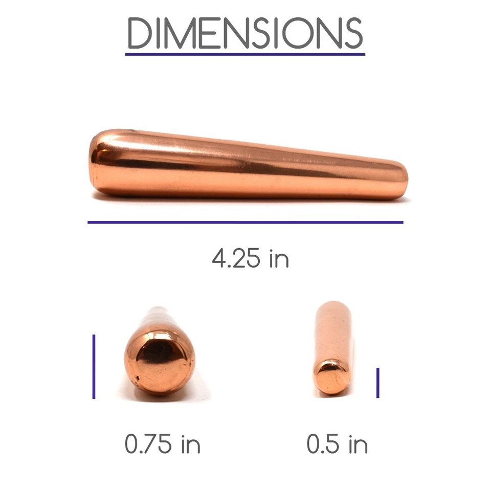 Varita de masaje 100 % cobre sólido de 4,25 pulgadas para terapia natural y curación espiritual Foto 4 de 4