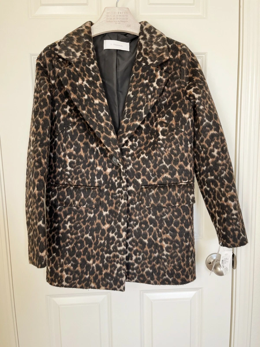 360 NEW WITH TAG T TAHARI Women Blazer Jacket Leopard Print Size XS S M