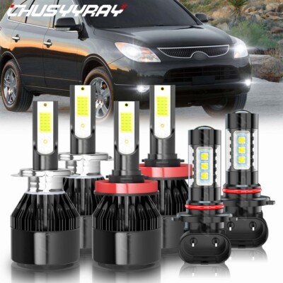 For Hyundai Veracruz 2007-2011 LED Headlight Fog Light Combo Bulbs H7 ...