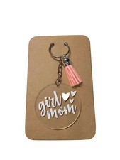 NEW CUSTOM PRINT ACRYLIC KEYCHAIN W/ TASSEL GIRL MOM