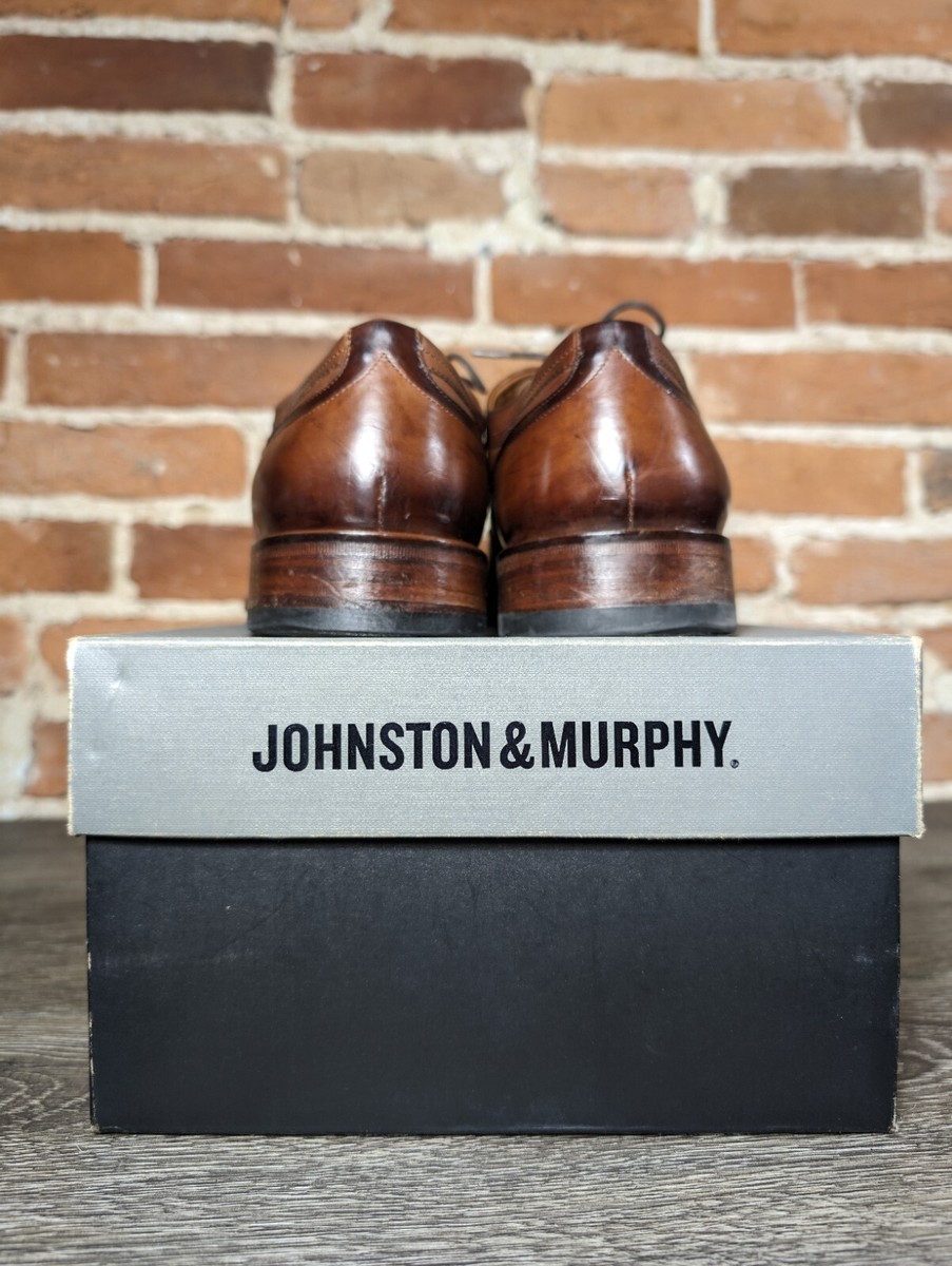 靴 Johnston & Murphy Nolen 10 1/2 M Johnston & Murphy Nolen Wingtip - Size 10 - Tan Italian