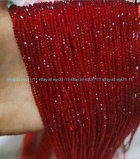 Wholesale 10 Strands Natural 2mm 3mm Faceted Red Spinel Round Loose Beads 15"