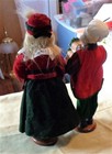 Vintage Lifelike Christmas Caroler Dolls, 13 in. Tall on wood platform Pre-owned — photo 4