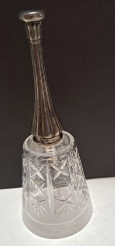 Vintage Royale Crystal Rock BELL 6.25" w/ Silver Plated Handle Made In Italy - Picture 1 of 6