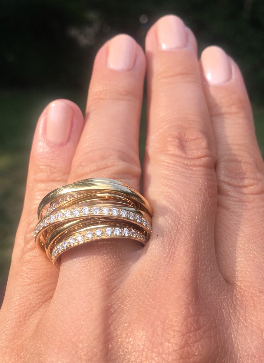 De Grisogono 18K Yellow Gold Diamond Allegra Cocktail Ring