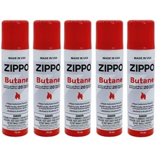 ZIPPO BUTANE FUEL 75 ml Lighter Fluid MADE IN USA PACK OF 5 packaging may vary