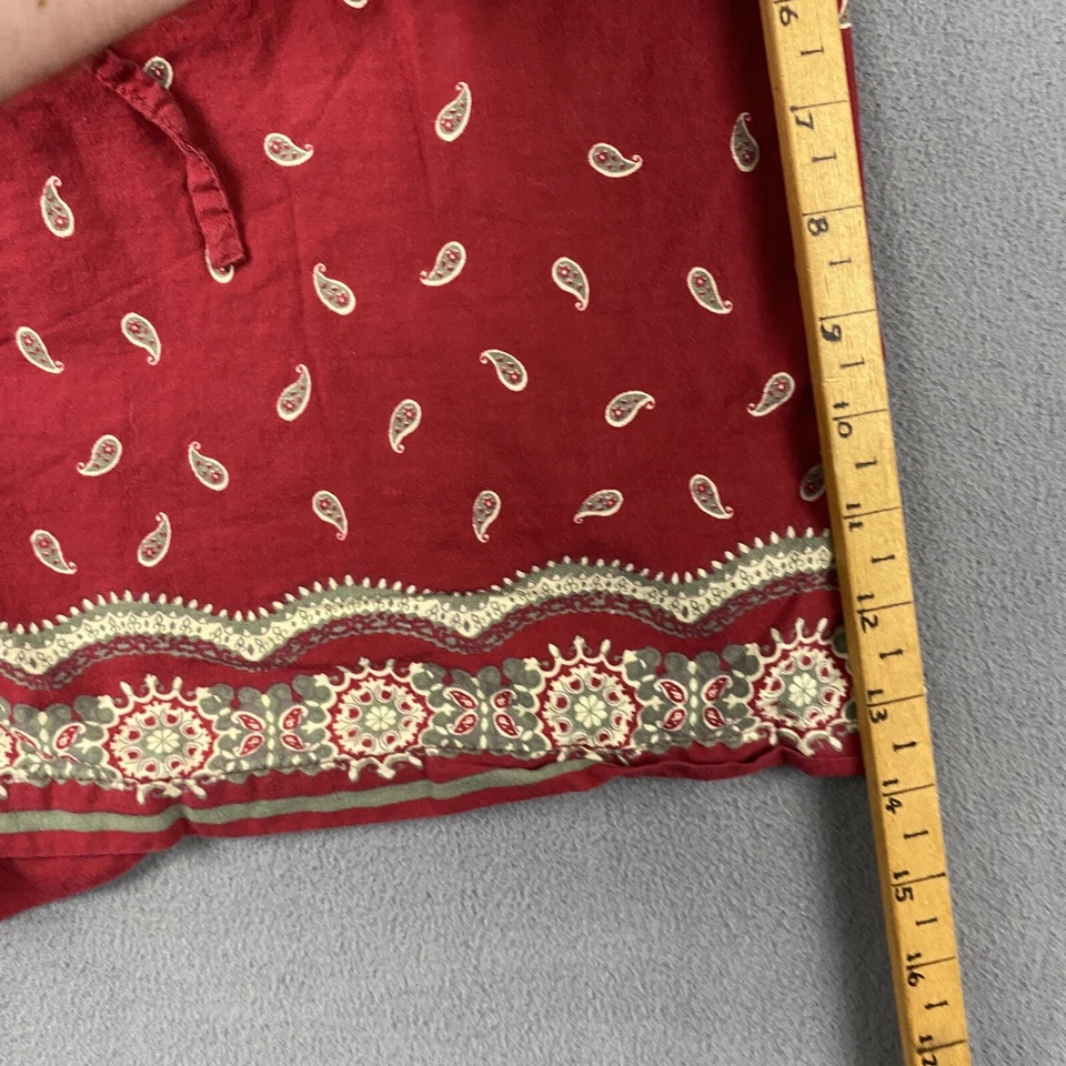 Vintage Xhilaration Shorts Size XL Red Floral Paisley Cotton Y2K Cottagecore - Image 4 of 4