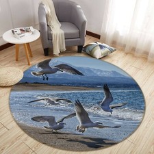 3D White Seagull Beach O135 Animal Non Slip Rug Mat Elegant Photo Carpet Amy