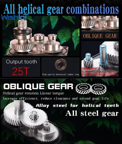 70KG 8,4V High Torque IP68 Brushless Servomotoren Getriebe für 1/8 1/10 Scale RC Car - Bild 10 von 18