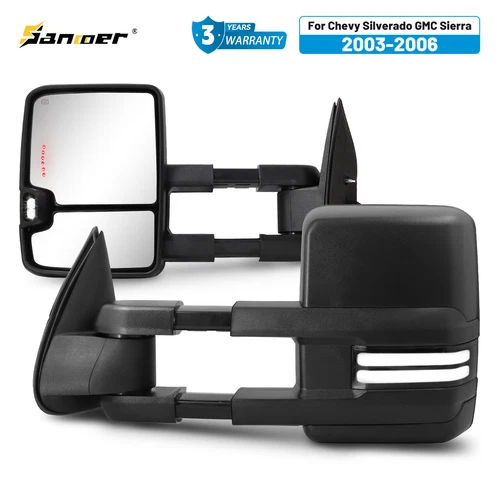 Switchback Tow Mirrors For 2003-2007 Chevy Silverado GMC Sierra 1500 2500 3500