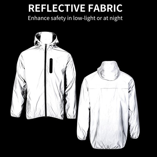 WOSAWE Men's Reflective Cycling Jackets Hooded Bicycle Riding Windproof Warm Top - Picture 15 of 24