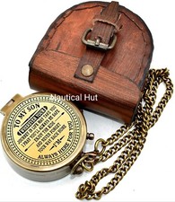 To My Son Love Mom And Dad To Son Antique Compass With Leather Case Graduation