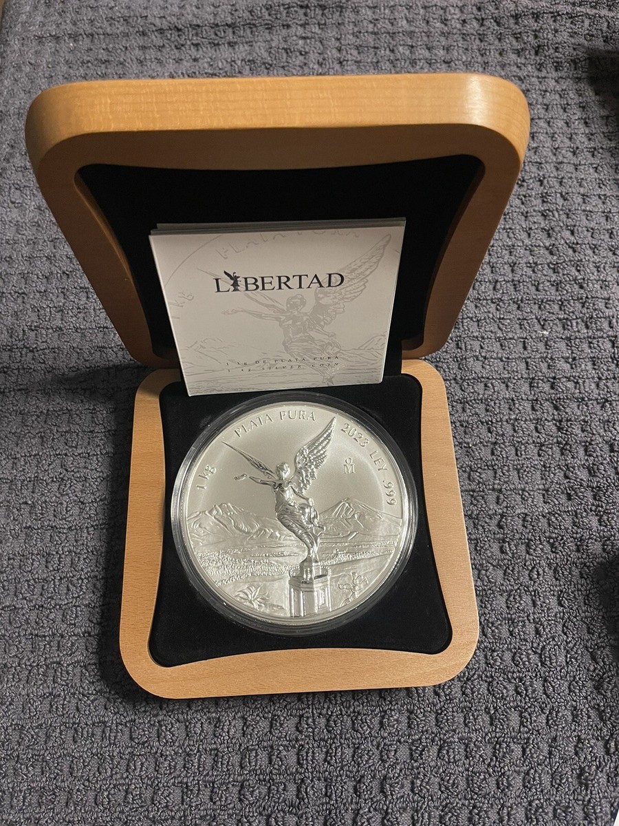 2023 1オンス テスラ銀貨　プルーフ箱COA付き 🔥2023 Mexico silver Reverse Proof Like Libertad 1 Kilo Wood