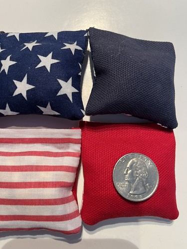 4 Stars (navy Back) & 4 Stripes ( Red Back) Mini Cornhole Bean Bags 2" X 2" #1 - Picture 3 of 3