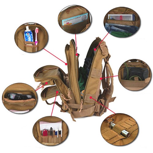 Armee Militär Taktisch Trekking Rucksack Wandern Camping Tasche Camouflage 30L - Bild 8 von 23