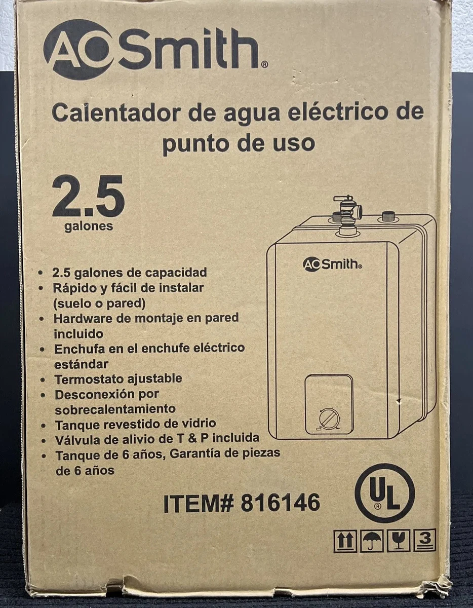 AO Smith Signature100 2.5Gal Point-of-Use Elec. Water Heater E6-2P15SV JD |  eBay