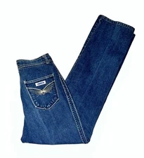 Vtg Gitano Stone Wash High Waist Fairy Embroidered Straight Jeans Size 11 EUC