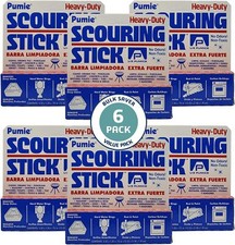U.S. Pumice Scouring Stick, Heavy Duty Extra Strong Pumice Cleaning Bar 6 Pack